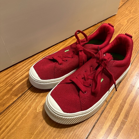 Cariuma Raw Red Knit Ibi Low Sneaker Size 7.5 - Picture 8 of 9
